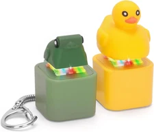 Quacking Duck & Croaking Frog Keyboard Fidget Toy Keychain, Rechargeable Duck Fr