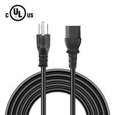 UL 6ft 3-Prong AC Power Cord For Dell SE2426H SE2225HM P3425WE P2724DEB Monitor