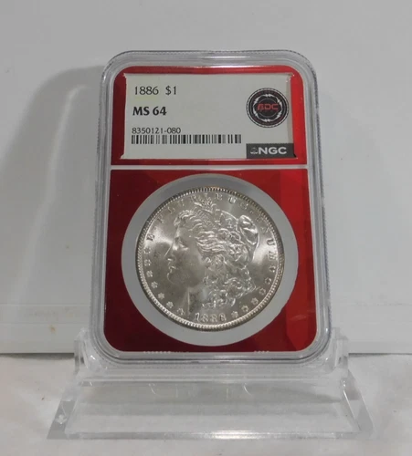 SPECIAL LABEL!  1886-P  MORGAN Silver Dollar, NGC MS-64!