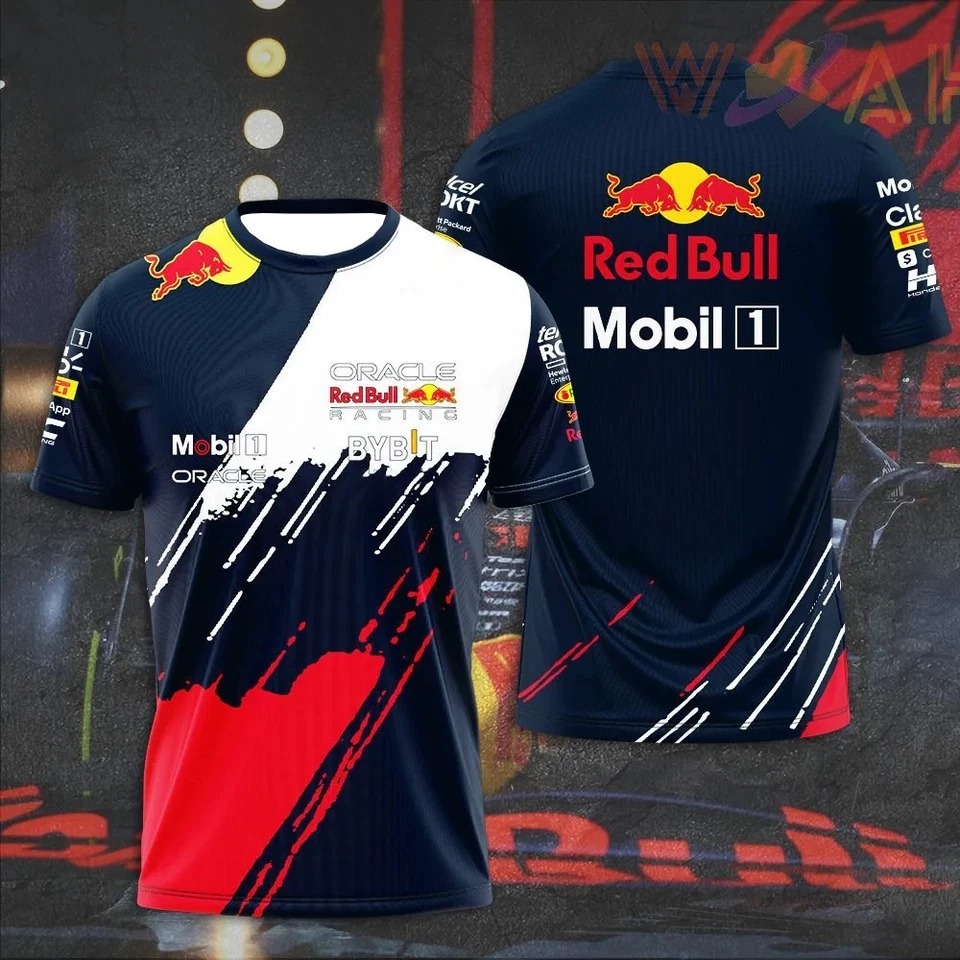 2025 New Red Bull Print Vendita calda T-shirt sportiva da corsa all'aperto Tuta - Immagine 3 di 4