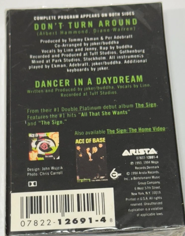 Don't Turn Around [Single] by Ace of Base (Cassette, May-1994, Arista)  Sealed  - Image 3 of 4
