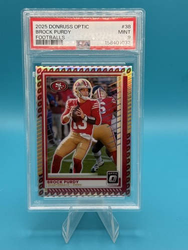 2025 Donruss Optic #38 Brock Purdy Footballs PSA 9 #/16 POP 1