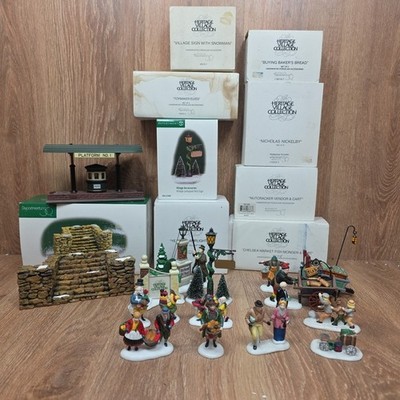 Vtg Dept 56 Heritage Village 10 Pc Lot Stone Stairway Platform Nutcracker Vendor