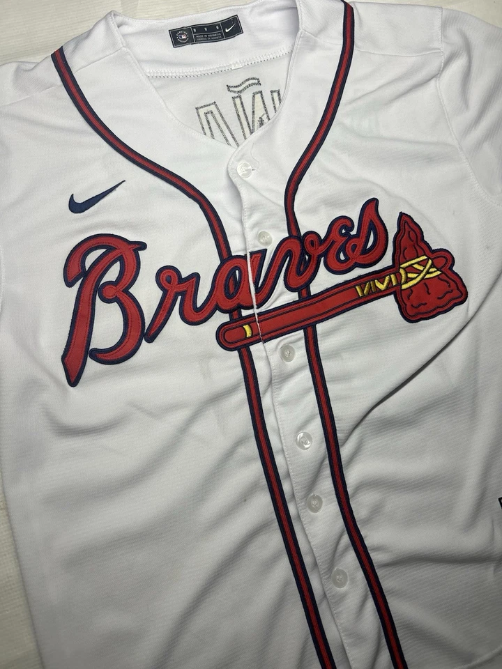 Camiseta deportiva oficial de béisbol Nike Atlanta Braves Ronald Acuña Jr. #13 MLB talla M Foto 2 de 4