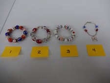 Patriotic Red White Blue Bead Bracelets - YOU PICK See Description 