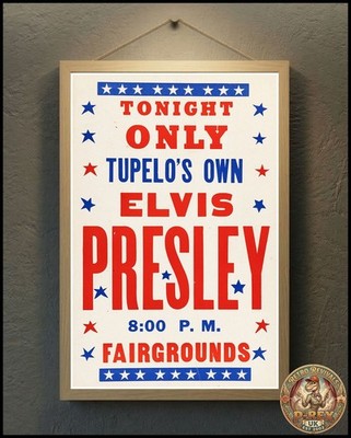 Elvis Presley 1957 Tupelo Repro Tour Poster Live - 36''x24''
