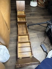 Vintage Accordion Style 3 Tier Fold Out Wood Sewing Box or  Possible Jewelry Box