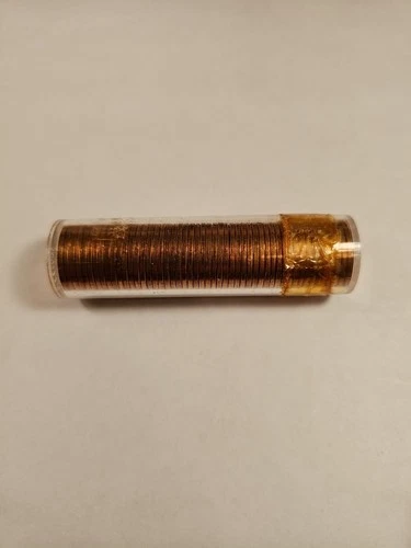 1958-P BU UNCIRCULATED LINCOLN WHEAT CENT PENNY ROLL OLD SEALED TAPE UNSEARCHED