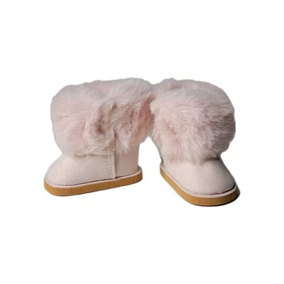 Light Pink Fur Boots Fits 18" American Girl Doll Clothes Shoes