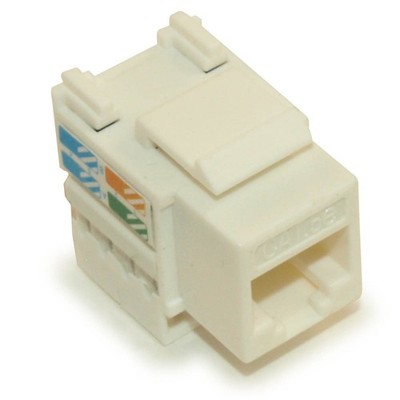 Keystone Jack Insert/Punch-down - Cat 5E RJ45 Networking  White