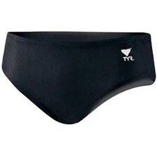 NEW TYR Male Competition Solid Racer Brief Swimsuit BLACK Size 26