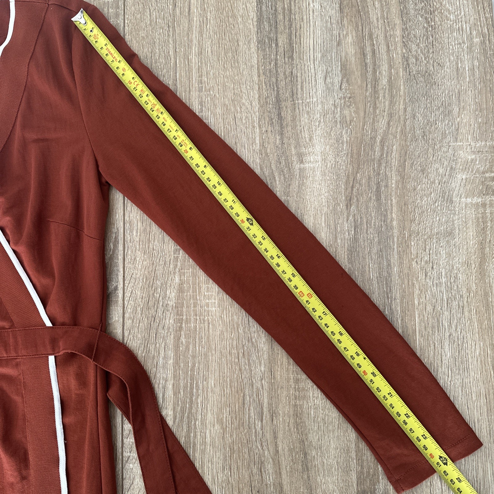 Mango Wrap Dress Women's Copper Brown Size UK 8 SMALL Knee High Belted thumbnail 5