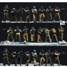 Homemade 1/72 Rebel Mercenary Squad 8 Soldiers Finished Colored Model NEW