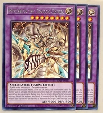 Yugioh! 3x Mysterion the Dragon Crown JUSH-EN013 Rare 1st Ed NM