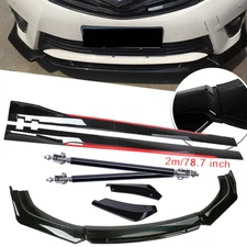 For BMW G20 330i M340i Glossy Black Look Red Front Lip Chin Bumper Side Skirt