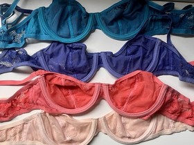 Set of 4-Vintage VS English Lace Underwire Bras-34C-1998 Victoria&rsquo;s Secret