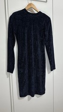 Damen Kleid Große 38 Elegant Dunkelblau Partykleid Neu mit Etikett