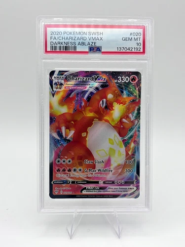Pokemon Sword and Shield Charizard VMAX 020/189 Darkness Ablaze Holo PSA 10