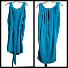 Vince Camuto Sleeveless Dress Pleated Overlay Back SZ 6 NWT