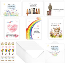 Loss of Pet Sympathy Cards: 24 Pcs Loss of Dog or Cat Pet Sympathy Card with Env