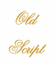 Old Script Font Machine Embroidery Designs on CD 67 letters numbers in 8 sizes
