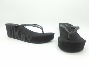 Dkny Cooper Women Shoes Thong Wedge Sandals Black Sz 8 M 603556211298 | eBay