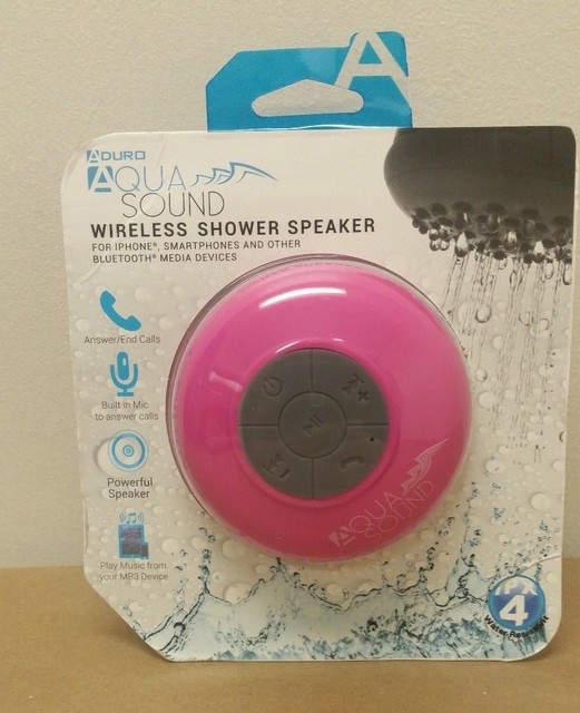 Aduro Aquasound Wsp20 Waterproof Shower Bluetooth Portable Speaker Aduro Aquasound Wsp20 Shower Speaker Portable Waterproof Wireless Bluetooth Pink