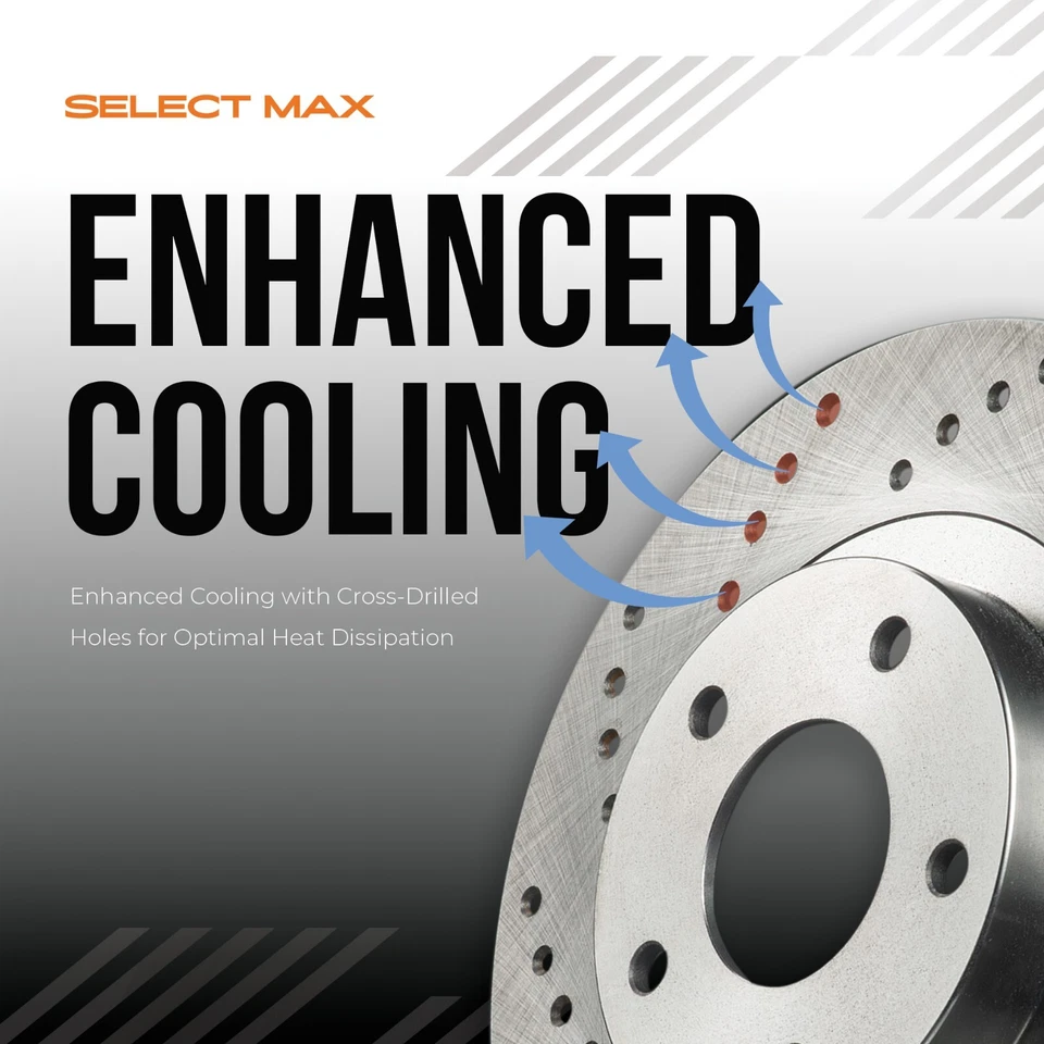 Front Drilled Brake Rotors for 2004-2011 Honda Civic 2011-2015 Honda CR-Z - Image 3 of 4