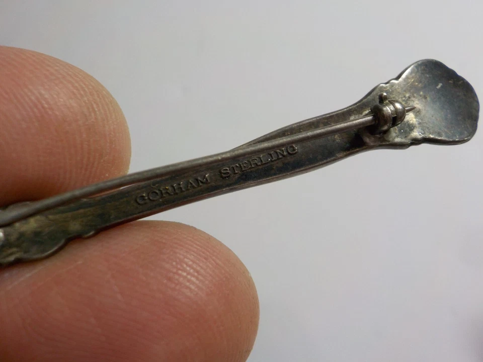 Gorham Sterling .925 Salt Spoon, 7 Grams Pin Brooch, Jewelry Chantilly 2 3/4" - Image 4 of 4