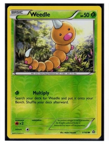 Weedle 1/160 PL - XY Primal Clash Pokemon Card $2 Combined
