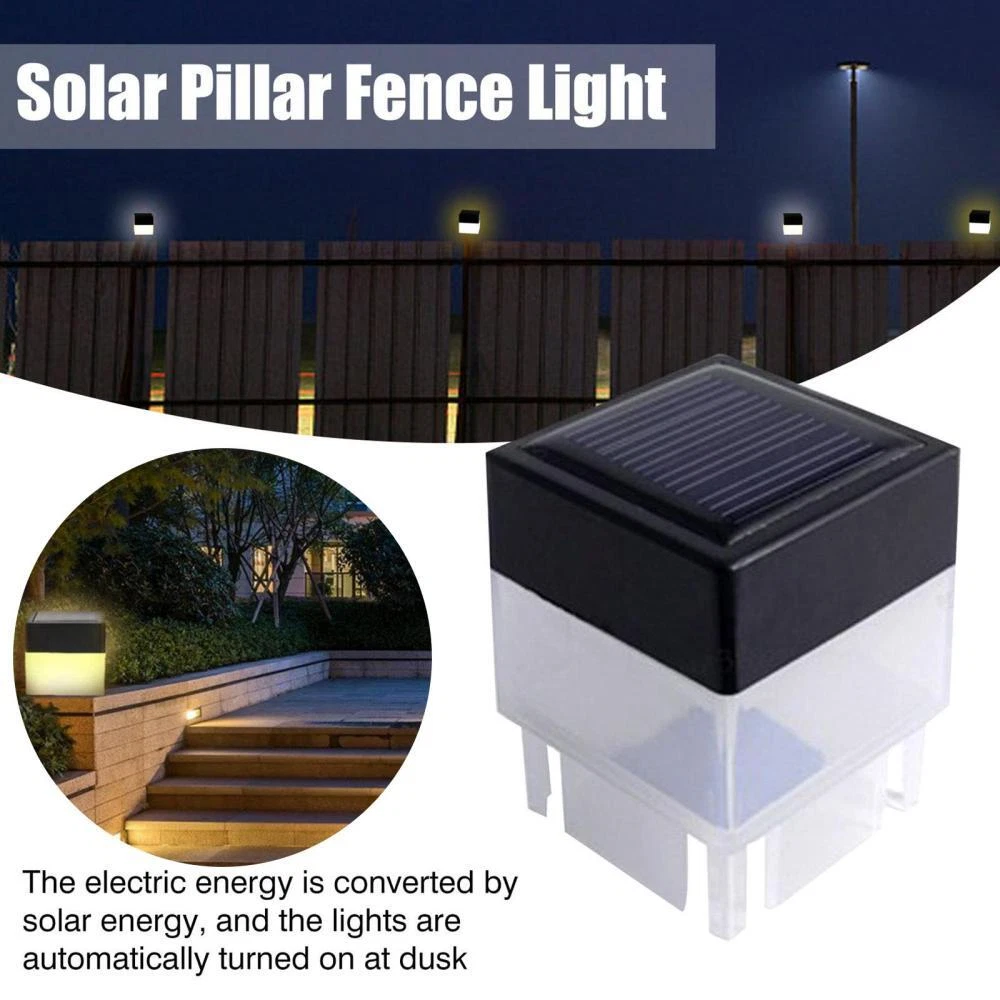 1 10PCS Square LED Solar Light Waterproof Fence Post Pool Garden