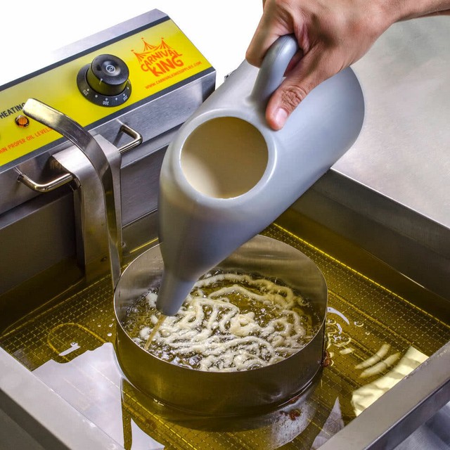 Gray Round Durable Plastic Funnel Cake Batter Pouring Dispenser Pitcher