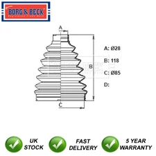 CV Joint Boot Set Front Rear Outer Borg & Beck Fits Dacia Duster Renault Scenic