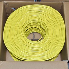 CAT6 1000FT 550MHz Riser UTP ETHERNET NETWORK LAN CABLE BULK WIRE 23AWG Yellow