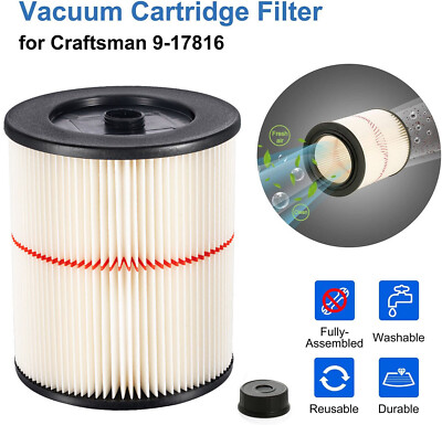 #ad 17816 Vacuum Cleaner Filter Replacement for CRAFTSMAN 8.5 x 6.5 Inch 1 Pack $13.26