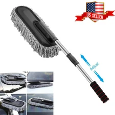 Large Car Auto Cleaning Duster Home Wax Treated Brush Air Microfiber Pads Handle