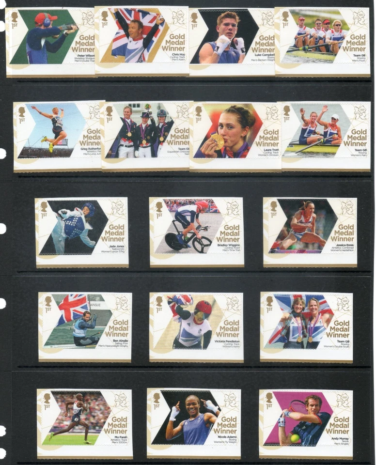 Juego completo de 29 estampillas de primera clase como nuevas de los Juegos Olímpicos GB 2012 MNH SG 332 - 3370 Foto 2 de 2