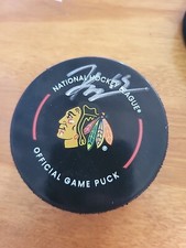 Kevin Korchinski signed Chicago Blackhawks Game Puck Autograph Beckett Coa