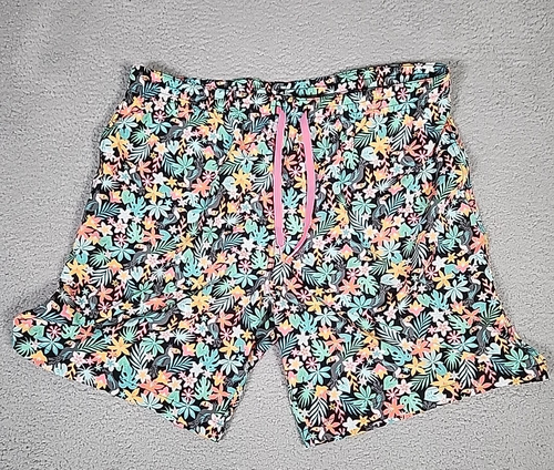 Chubbies Swim Trunks Mens 2XL Black Floral Bloomerangs Classic 7" Inseam Lined