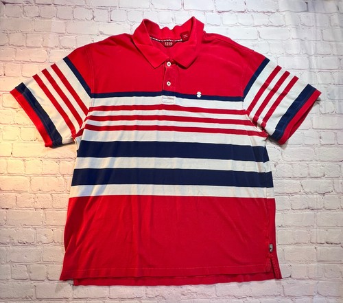 IZOD Polo Shirt Adult 2XL Red Blue 