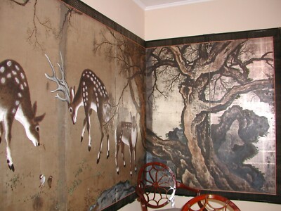 Antique JAPANESE HAND PAINTED silk on silk screen.......gorgeous $17500.00