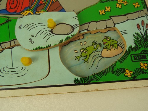 Rompecabezas de madera vintage de 8 x 11 marcos Disney 3 Playskool 1989 Big Bird Ernie Burt - Imagen 3 de 13