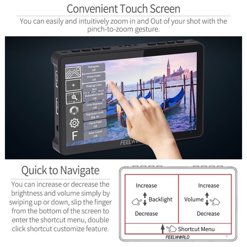 FEELWORLD F5 PRO V4 6 inch DSLR Camera Field Monitor Touch 4K HDMI LUT - Picture 3 of 12
