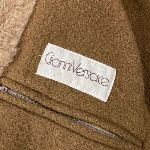 Rare Gianni Versace Sherpa Collar Leather Moto Jacket Vintage 80s 90s - Picture 6 of 11
