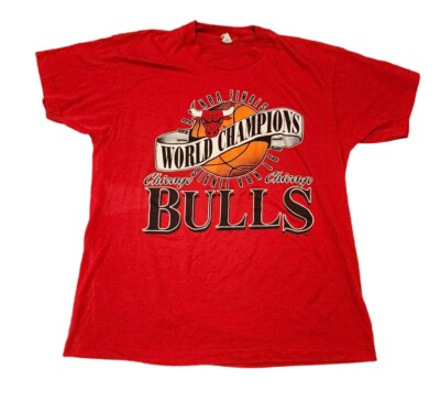 Vintage Chicago Bulls NBA Basketball 1991 NBA World Champs T-Shirt