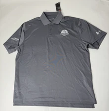 Golden Road Brewing Under Armour Gray 3 Button Golf Polo Shirt Mens Sz XL NWT