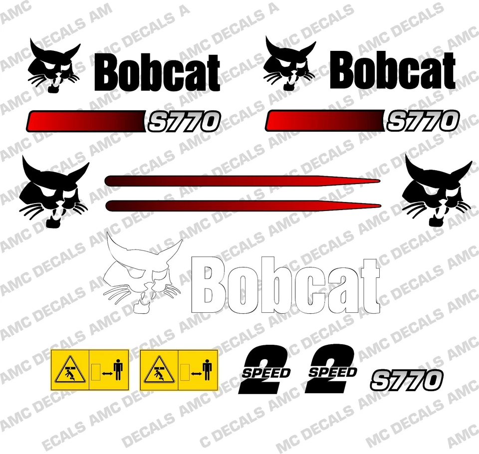 Bobcat S770 Skid Steer Aufkleber Aufkleber Satz - Bild 1 von 1