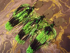 CUSTOM UNCLE SKIPS BLADED JIGS 1/2, 3/8, 1/4oz. 3PC. SET. SCUM FROG-COFFIN BLADE