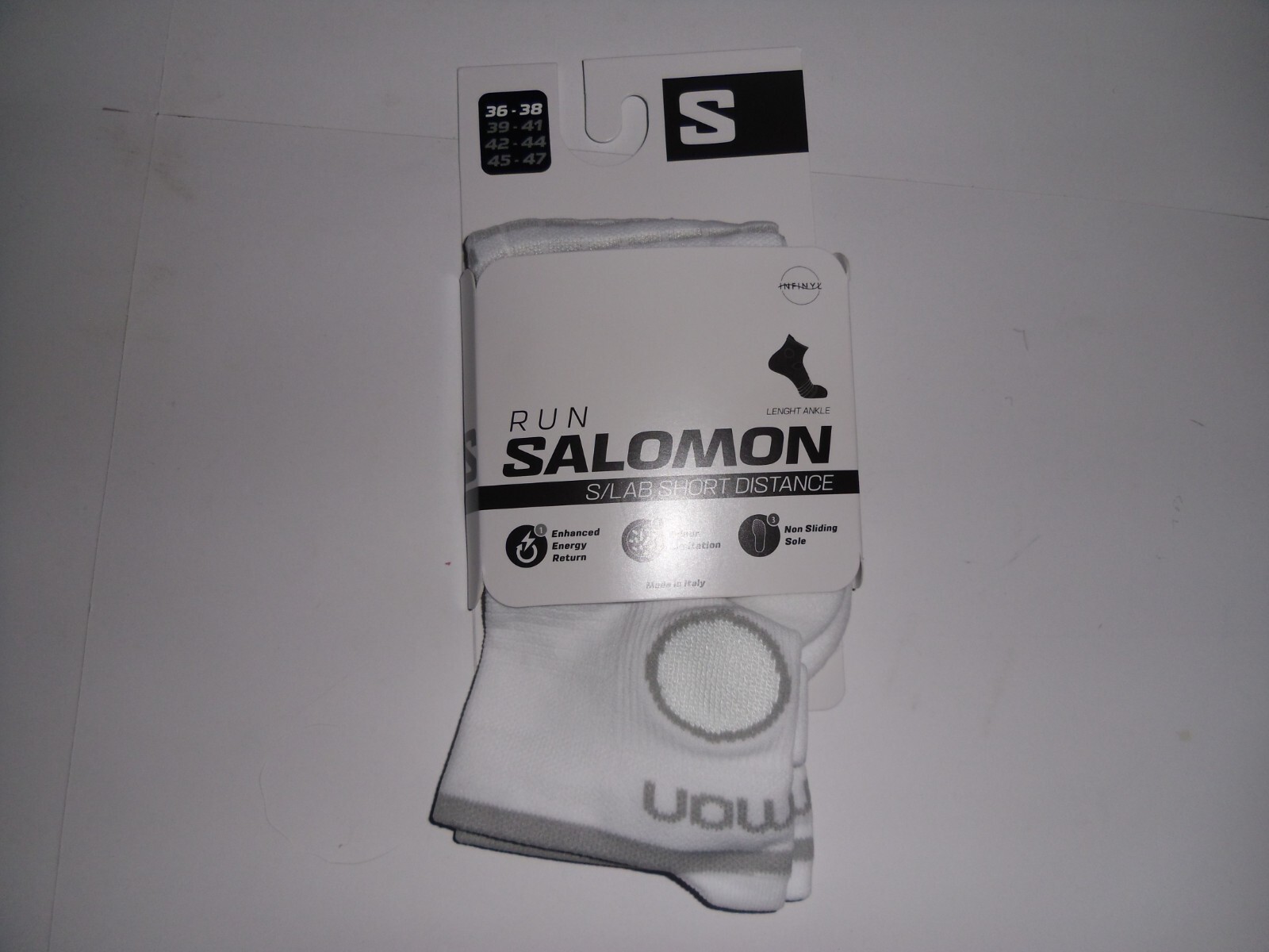 SALOMON RUN S Lab calzino alla caviglia breve distanza S EU 36 38 UK 3 5 5 US W 5 7