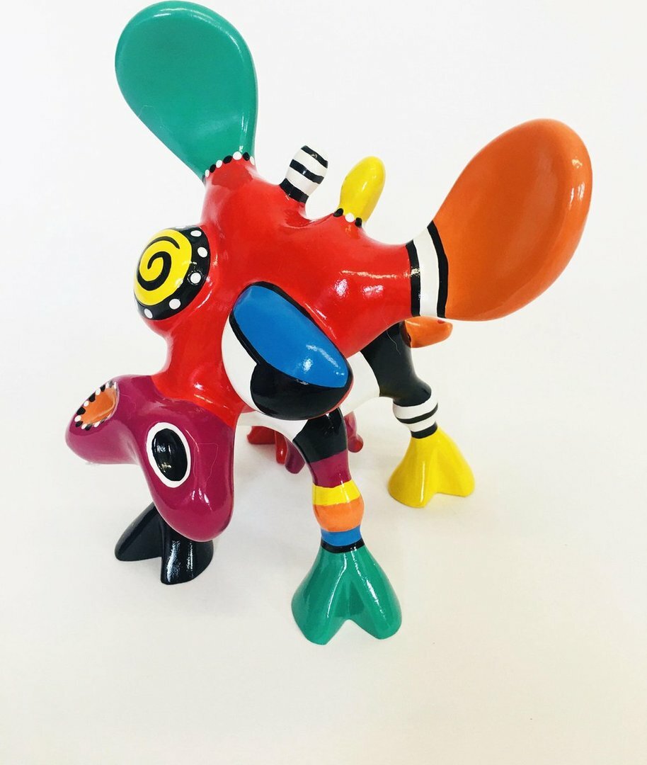 Statuette vache Bea Jacky Zegers 23 cm figurine colorée pour intérieur fade